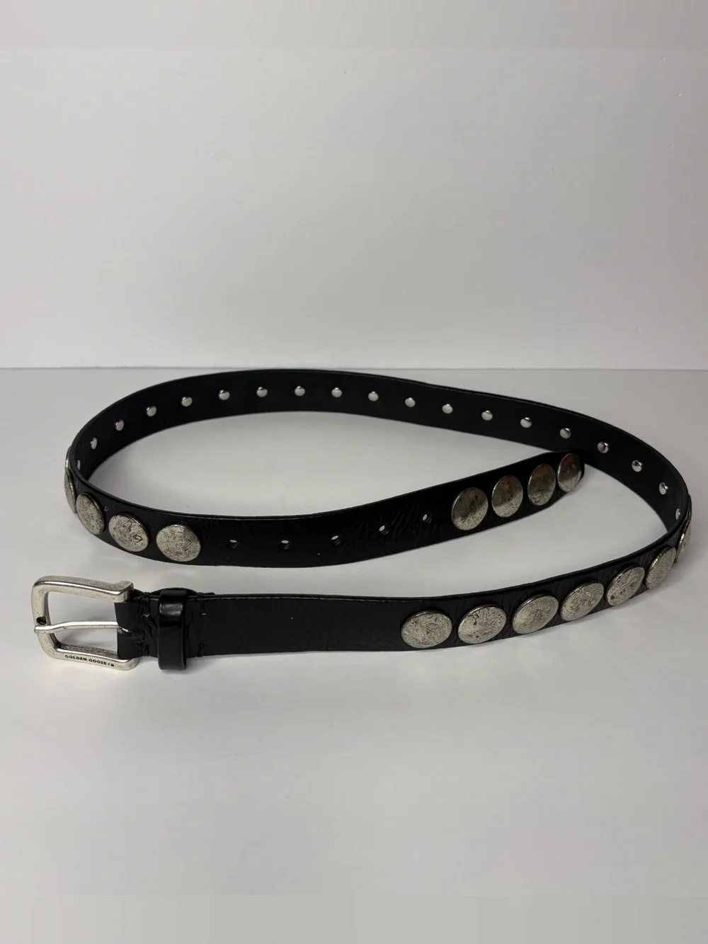 Golden Goose Trinidad Studded Leather Belt Sz 95